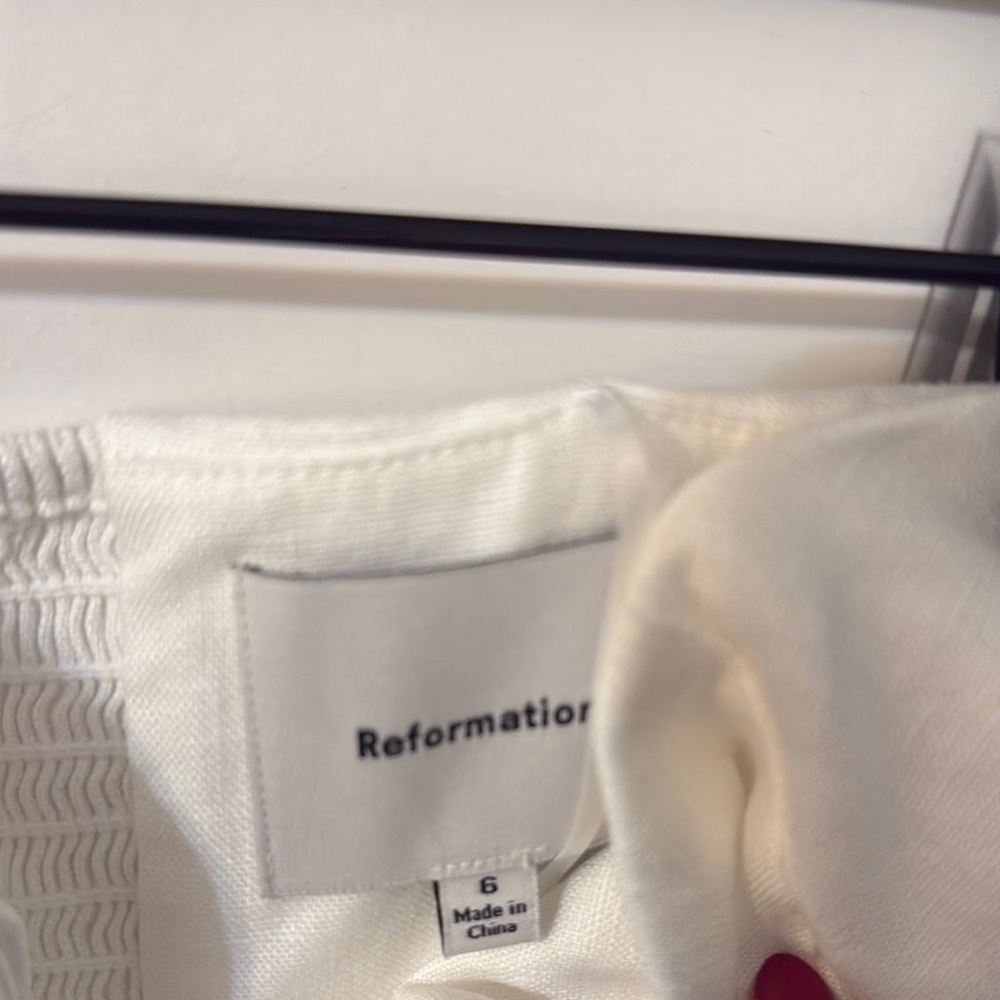 Reformation Elegant White Linen Strapless Dress - Picture 4 of 4